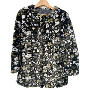 Michael Kors patterned faux fur coat